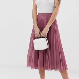 ASOS DESIGN Petite Pleated Midi Skirt